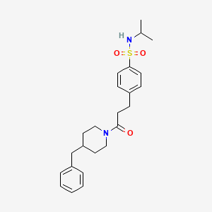 molecular formula C24H32N2O3S B4116547 4-[3-(4-benzyl-1-piperidinyl)-3-oxopropyl]-N-isopropylbenzenesulfonamide 
