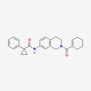 molecular formula C26H28N2O2 B4116552 N-[2-(1-cyclohexen-1-ylcarbonyl)-1,2,3,4-tetrahydro-7-isoquinolinyl]-1-phenylcyclopropanecarboxamide 