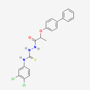 molecular formula C22H19Cl2N3O2S B4116563 2-[2-(4-biphenylyloxy)propanoyl]-N-(3,4-dichlorophenyl)hydrazinecarbothioamide 