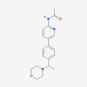 molecular formula C19H23N3O2 B4116570 N-{5-[4-(1-morpholin-4-ylethyl)phenyl]pyridin-2-yl}acetamide 