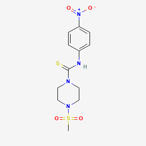 molecular formula C12H16N4O4S2 B4116575 4-(methylsulfonyl)-N-(4-nitrophenyl)-1-piperazinecarbothioamide 