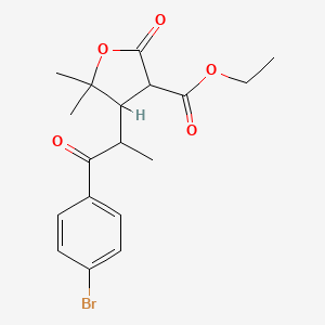 molecular formula C18H21BrO5 B4116579 ethyl 4-[2-(4-bromophenyl)-1-methyl-2-oxoethyl]-5,5-dimethyl-2-oxotetrahydro-3-furancarboxylate 