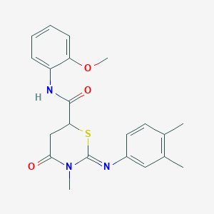 (2Z)-2-[(3,4-dimethylphenyl)imino]-N-(2-methoxyphenyl)-3-methyl-4-oxo-1,3-thiazinane-6-carboxamide