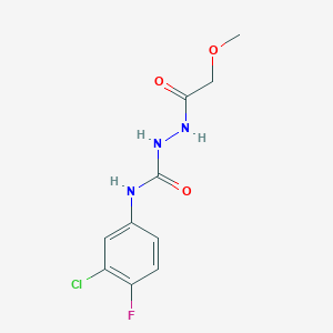 N-(3-chloro-4-fluorophenyl)-2-(methoxyacetyl)hydrazinecarboxamide
