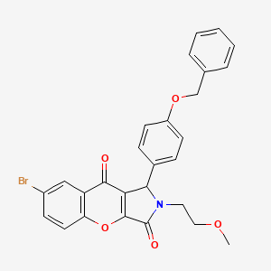 molecular formula C27H22BrNO5 B4116596 1-[4-(benzyloxy)phenyl]-7-bromo-2-(2-methoxyethyl)-1,2-dihydrochromeno[2,3-c]pyrrole-3,9-dione 
