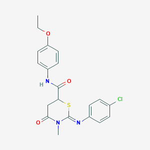 (2Z)-2-[(4-chlorophenyl)imino]-N-(4-ethoxyphenyl)-3-methyl-4-oxo-1,3-thiazinane-6-carboxamide