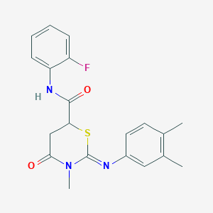 2-[(3,4-dimethylphenyl)imino]-N-(2-fluorophenyl)-3-methyl-4-oxo-1,3-thiazinane-6-carboxamide