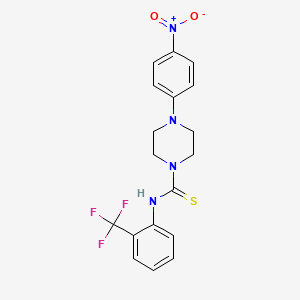 molecular formula C18H17F3N4O2S B4116611 4-(4-nitrophenyl)-N-[2-(trifluoromethyl)phenyl]-1-piperazinecarbothioamide 