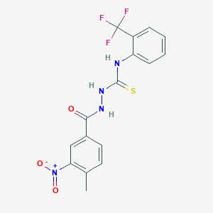 molecular formula C16H13F3N4O3S B4116619 2-(4-methyl-3-nitrobenzoyl)-N-[2-(trifluoromethyl)phenyl]hydrazinecarbothioamide 