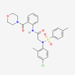 molecular formula C27H28ClN3O5S B4116622 N~2~-(4-chloro-2-methylphenyl)-N~2~-[(4-methylphenyl)sulfonyl]-N~1~-[2-(4-morpholinylcarbonyl)phenyl]glycinamide 