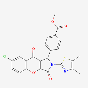 molecular formula C24H17ClN2O5S B4116623 methyl 4-[7-chloro-2-(4,5-dimethyl-1,3-thiazol-2-yl)-3,9-dioxo-1,2,3,9-tetrahydrochromeno[2,3-c]pyrrol-1-yl]benzoate 