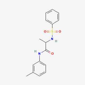 molecular formula C16H18N2O3S B4116628 N~1~-(3-methylphenyl)-N~2~-(phenylsulfonyl)alaninamide 