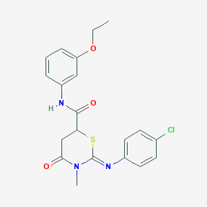 2-(4-chlorophenyl)imino-N-(3-ethoxyphenyl)-3-methyl-4-oxo-1,3-thiazinane-6-carboxamide
