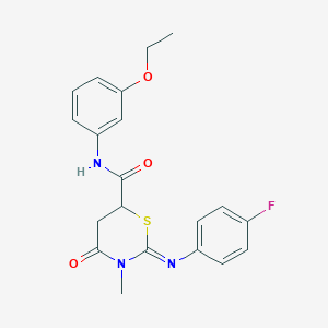 molecular formula C20H20FN3O3S B411664 (2Z)-N-(3-ethoxyphenyl)-2-[(4-fluorophenyl)imino]-3-methyl-4-oxo-1,3-thiazinane-6-carboxamide 