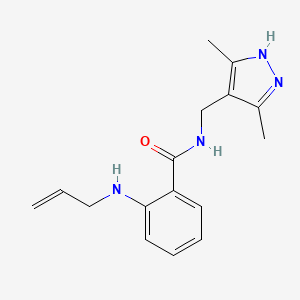 molecular formula C16H20N4O B4116662 2-(allylamino)-N-[(3,5-dimethyl-1H-pyrazol-4-yl)methyl]benzamide 
