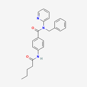 molecular formula C24H25N3O2 B4116668 N-benzyl-4-(pentanoylamino)-N-2-pyridinylbenzamide 