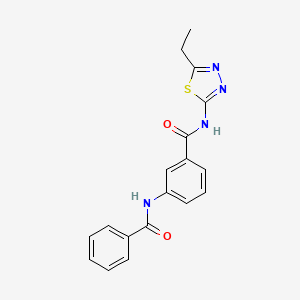 molecular formula C18H16N4O2S B4116681 3-(benzoylamino)-N-(5-ethyl-1,3,4-thiadiazol-2-yl)benzamide 
