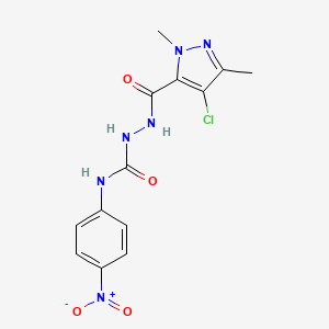 molecular formula C13H13ClN6O4 B4116682 2-[(4-chloro-1,3-dimethyl-1H-pyrazol-5-yl)carbonyl]-N-(4-nitrophenyl)hydrazinecarboxamide 
