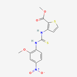 molecular formula C14H13N3O5S2 B4116697 methyl 3-({[(2-methoxy-4-nitrophenyl)amino]carbonothioyl}amino)-2-thiophenecarboxylate 