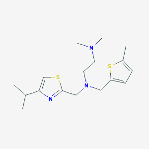 molecular formula C17H27N3S2 B4116702 N-[(4-isopropyl-1,3-thiazol-2-yl)methyl]-N',N'-dimethyl-N-[(5-methyl-2-thienyl)methyl]ethane-1,2-diamine 