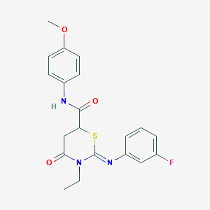 molecular formula C20H20FN3O3S B411673 (2Z)-3-ethyl-2-[(3-fluorophenyl)imino]-N-(4-methoxyphenyl)-4-oxo-1,3-thiazinane-6-carboxamide CAS No. 491855-72-2