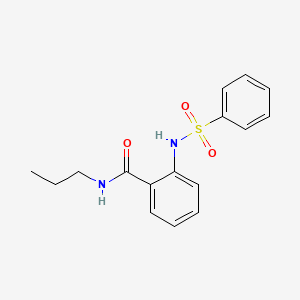 molecular formula C16H18N2O3S B4116750 2-[(phenylsulfonyl)amino]-N-propylbenzamide 