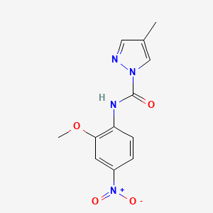 molecular formula C12H12N4O4 B4116758 N-(2-methoxy-4-nitrophenyl)-4-methyl-1H-pyrazole-1-carboxamide 