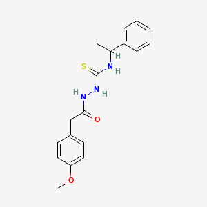 molecular formula C18H21N3O2S B4116760 2-[(4-methoxyphenyl)acetyl]-N-(1-phenylethyl)hydrazinecarbothioamide 