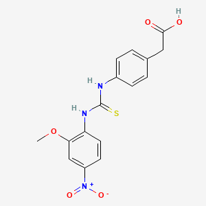 molecular formula C16H15N3O5S B4116767 [4-({[(2-methoxy-4-nitrophenyl)amino]carbonothioyl}amino)phenyl]acetic acid 