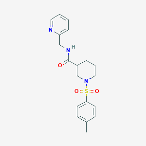 molecular formula C19H23N3O3S B4116768 1-[(4-methylphenyl)sulfonyl]-N-(2-pyridinylmethyl)-3-piperidinecarboxamide 