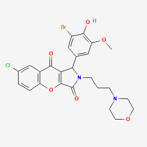 molecular formula C25H24BrClN2O6 B4116807 1-(3-bromo-4-hydroxy-5-methoxyphenyl)-7-chloro-2-[3-(4-morpholinyl)propyl]-1,2-dihydrochromeno[2,3-c]pyrrole-3,9-dione 