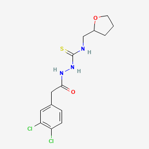 molecular formula C14H17Cl2N3O2S B4116809 2-[(3,4-dichlorophenyl)acetyl]-N-(tetrahydro-2-furanylmethyl)hydrazinecarbothioamide 