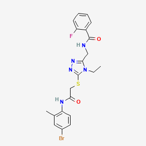 molecular formula C21H21BrFN5O2S B4116835 N-{[5-({2-[(4-bromo-2-methylphenyl)amino]-2-oxoethyl}thio)-4-ethyl-4H-1,2,4-triazol-3-yl]methyl}-2-fluorobenzamide 