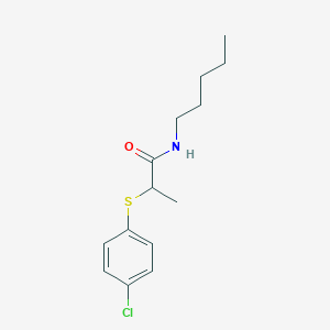 molecular formula C14H20ClNOS B4116844 2-[(4-chlorophenyl)thio]-N-pentylpropanamide 