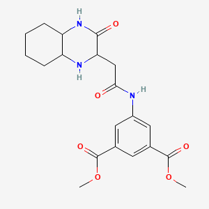 molecular formula C20H25N3O6 B4116868 dimethyl 5-{[(3-oxodecahydro-2-quinoxalinyl)acetyl]amino}isophthalate 