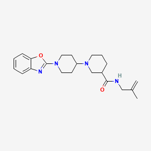 molecular formula C22H30N4O2 B4116870 1'-(1,3-benzoxazol-2-yl)-N-(2-methyl-2-propen-1-yl)-1,4'-bipiperidine-3-carboxamide 