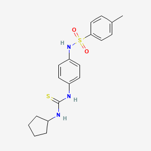 molecular formula C19H23N3O2S2 B4116874 N-(4-{[(cyclopentylamino)carbonothioyl]amino}phenyl)-4-methylbenzenesulfonamide 