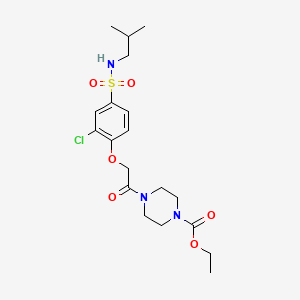 molecular formula C19H28ClN3O6S B4116876 ethyl 4-({2-chloro-4-[(isobutylamino)sulfonyl]phenoxy}acetyl)-1-piperazinecarboxylate 
