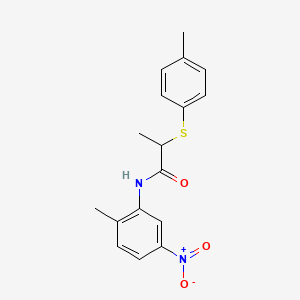 molecular formula C17H18N2O3S B4116888 N-(2-methyl-5-nitrophenyl)-2-[(4-methylphenyl)thio]propanamide 