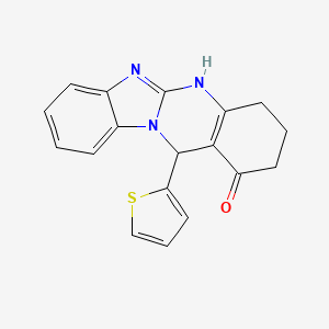 molecular formula C18H15N3OS B4116893 12-(2-thienyl)-3,4,5,12-tetrahydrobenzimidazo[2,1-b]quinazolin-1(2H)-one 