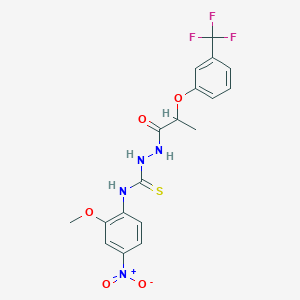 molecular formula C18H17F3N4O5S B4116899 N-(2-methoxy-4-nitrophenyl)-2-{2-[3-(trifluoromethyl)phenoxy]propanoyl}hydrazinecarbothioamide 