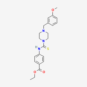molecular formula C22H27N3O3S B4116911 ethyl 4-({[4-(3-methoxybenzyl)-1-piperazinyl]carbonothioyl}amino)benzoate 