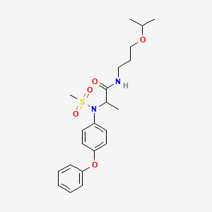 molecular formula C22H30N2O5S B4116938 N~1~-(3-isopropoxypropyl)-N~2~-(methylsulfonyl)-N~2~-(4-phenoxyphenyl)alaninamide 