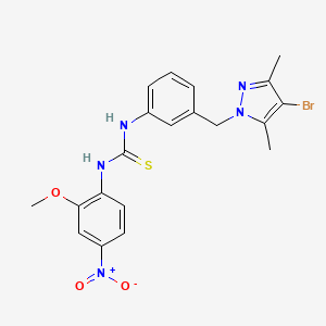 molecular formula C20H20BrN5O3S B4116958 N-{3-[(4-bromo-3,5-dimethyl-1H-pyrazol-1-yl)methyl]phenyl}-N'-(2-methoxy-4-nitrophenyl)thiourea 