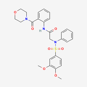 molecular formula C27H29N3O7S B4116968 N~2~-[(3,4-dimethoxyphenyl)sulfonyl]-N~1~-[2-(4-morpholinylcarbonyl)phenyl]-N~2~-phenylglycinamide 