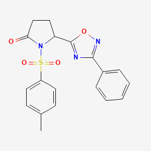 molecular formula C19H17N3O4S B4116971 1-[(4-methylphenyl)sulfonyl]-5-(3-phenyl-1,2,4-oxadiazol-5-yl)-2-pyrrolidinone 