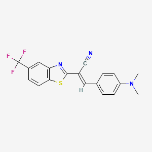 molecular formula C19H14F3N3S B4116976 3-[4-(dimethylamino)phenyl]-2-[5-(trifluoromethyl)-1,3-benzothiazol-2-yl]acrylonitrile 