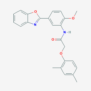 molecular formula C24H22N2O4 B411699 N-(5-Benzooxazol-2-yl-2-methoxy-phenyl)-2-(2,4-dimethyl-phenoxy)-acetamide 