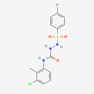 molecular formula C14H13ClFN3O3S B4116993 N-(3-chloro-2-methylphenyl)-2-[(4-fluorophenyl)sulfonyl]hydrazinecarboxamide 