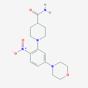 molecular formula C16H22N4O4 B4117000 1-[5-(4-morpholinyl)-2-nitrophenyl]-4-piperidinecarboxamide 